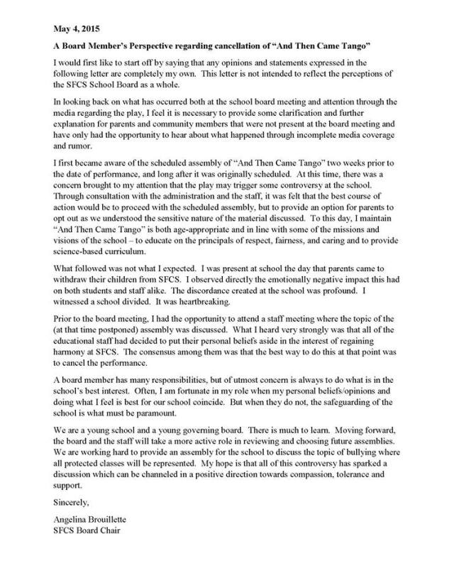 Sierra School Letter A3 board chair